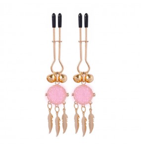 LOVERING - Nipple Clips With Bells (Pink Light) 
